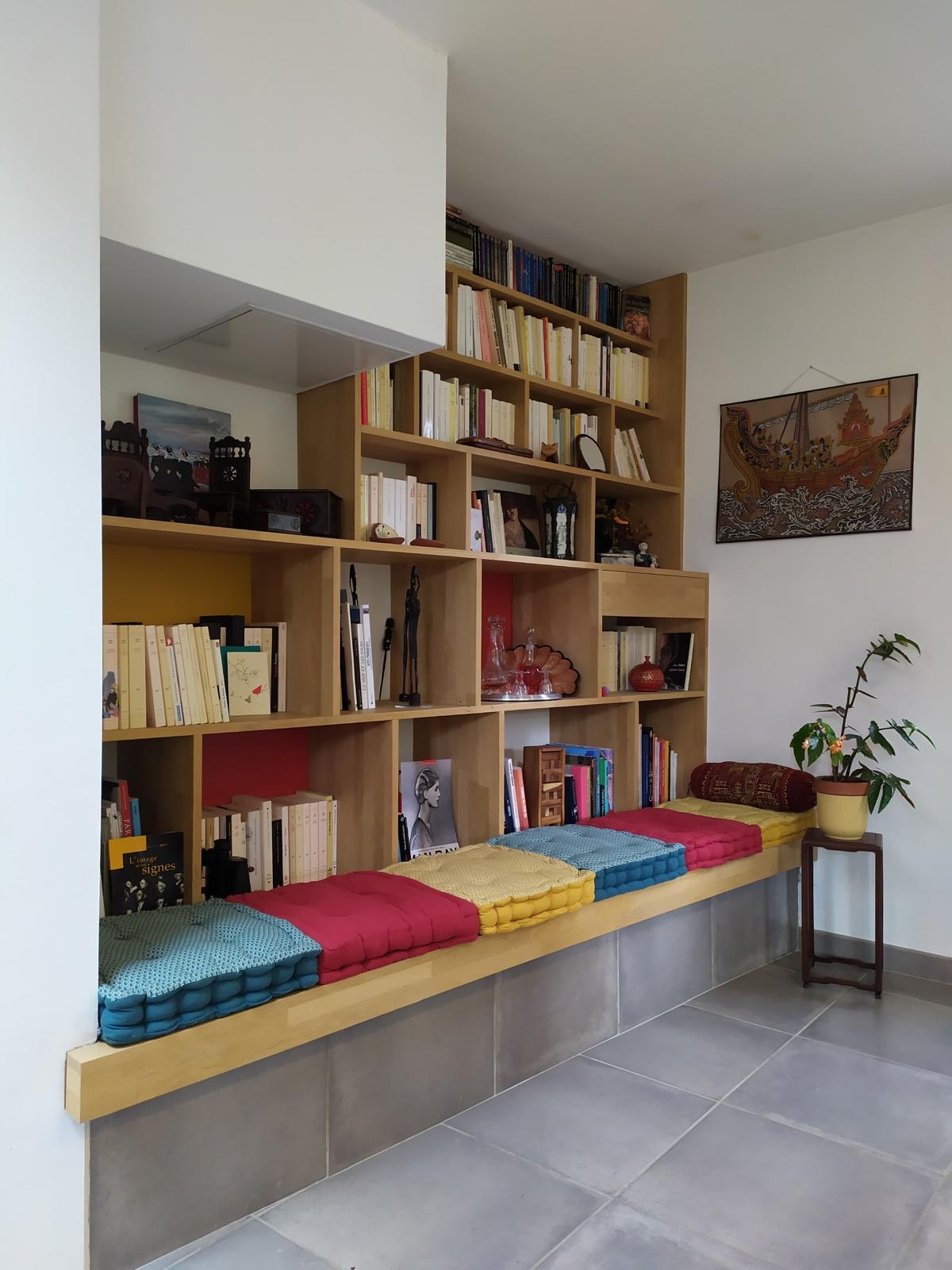 Bibliotheque chêne vernis